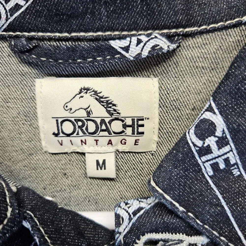 Jordache Denim Jacket Women Size Medium Blue Betty Crop‎ Jacket Dark Wash